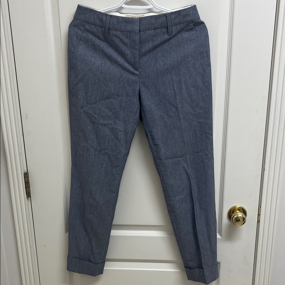 Burberry London Cuffed Straight Leg Trousers | Size 4